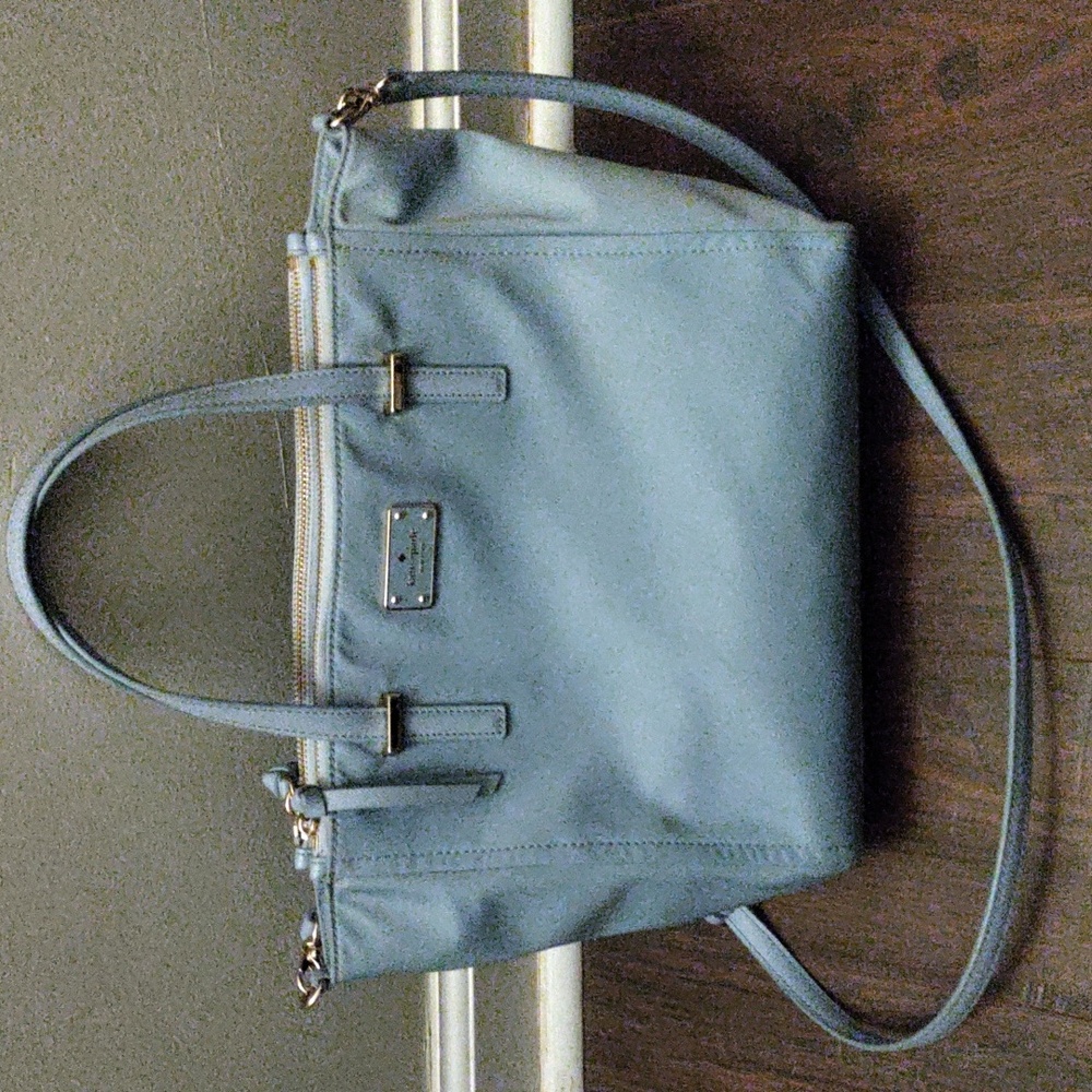 Kate Spade "Wilson Road" Nylon Alyse Cloud Light Blue Crossbody Bag